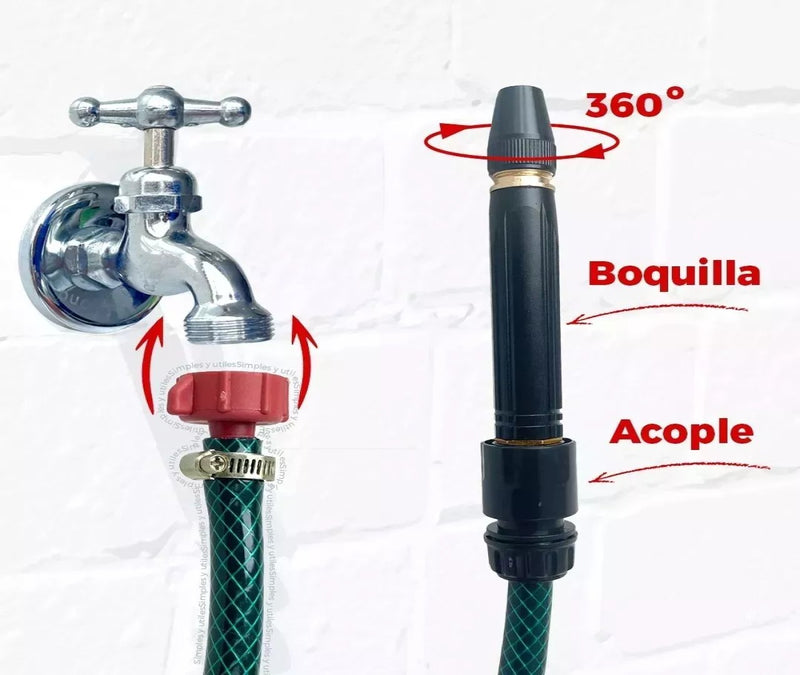 💦 Boquilla para Manguera con Accesorios — Potencia, Ahorro y Versatilidad en tus manos   🌿