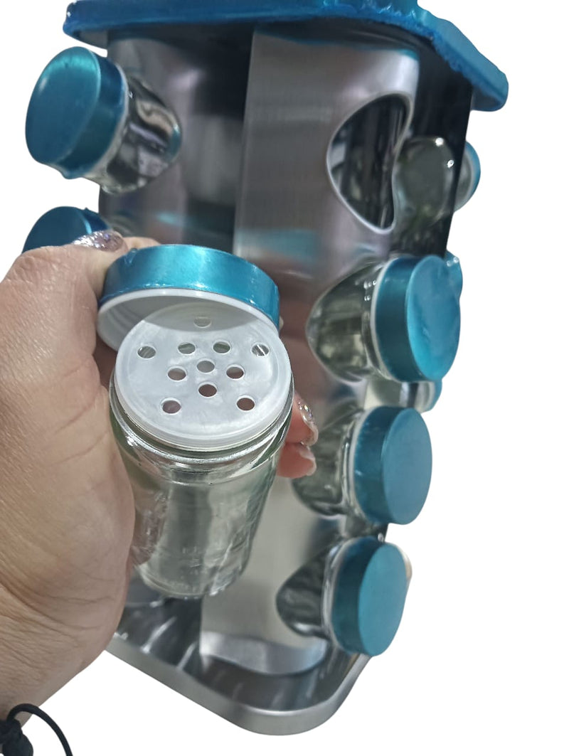 🧂Especiero Giratorio 16 Frascos 🌀 – Orden, estilo y sabor en tu cocina 🍽️