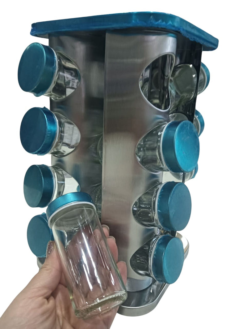 🧂Especiero Giratorio 16 Frascos 🌀 – Orden, estilo y sabor en tu cocina 🍽️