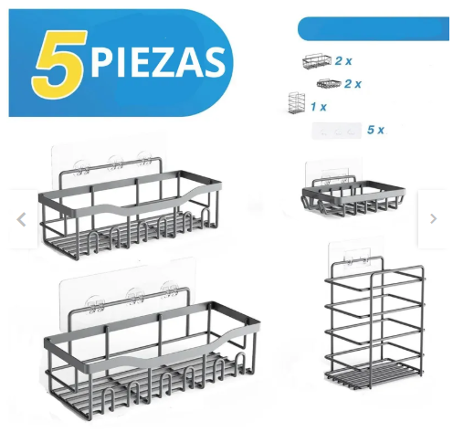 🚿 Organizador de Ducha Horizontal 5 en 1 – Orden, estilo y comodidad en tu baño ✨