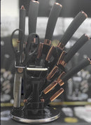 🍽️ Juego de Cuchillos en Acero Inoxidable X8 Piezas con Base Giratoria 🔪✨