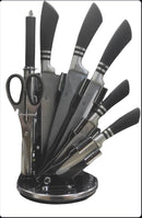 🍽️ Juego de Cuchillos en Acero Inoxidable X8 Piezas con Base Giratoria 🔪✨