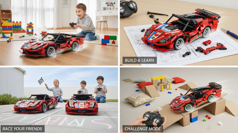 🚗Carro Lego Rojo a Control Remoto – ¡Velocidad y creatividad en tus manos!🚀