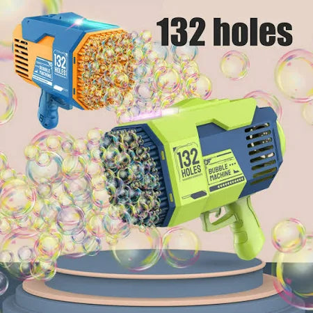 🔥Pistola de Burbujas de 132 Agujeros —¡Miles de burbujas en segundos!🚀