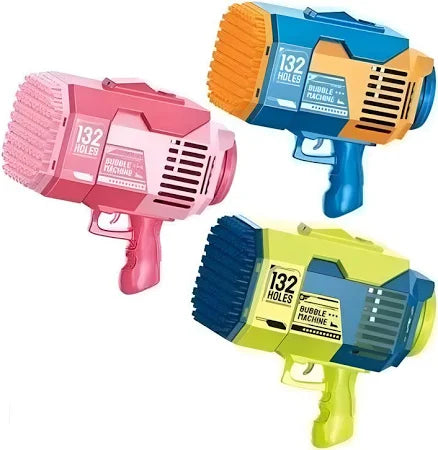 🔥Pistola de Burbujas de 132 Agujeros —¡Miles de burbujas en segundos!🚀